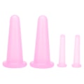 Miniatyrbild 1 av 8: 4st set Massageterapikoppar Bekvämt Praktiskt Kompakt Lättvikt Mjukt Flexibelt Rengörbart ansiktsmassageapparat Rosa