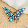Miniatyrbillede 4 af 5: Blå Krystal Rhinestone Butterfly Brosche Nål - Sæt af 5 til Kvinder, Piger, Bryllup, Banket, Fødselsdagsfest
