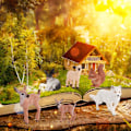 Miniatyrbilde 8 av 8: 10 stk. Skogsdyrfigurer Simulering Miniatyr Ville Dyrfigurer Settet Vanntett Skogsdyr Læring Leker for Barn