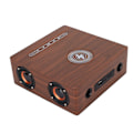 Miniatyrbild 3 av 8: Väckarklocka Bluetooth-högtalare Trådlös Bluetooth-högtalare i trä för sovrum Sängbordskontor Brun trästruktur