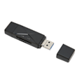 Miniatyrbild 2 av 8: 3-i-1 USB-lagringskortläsare USB C USB 3.0 MICRO USB Bärbar lagringskort Minneskortläsare med 3 kontakter Svart