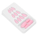 Pikkukuva 3 / 8: 24 kpl Nail Art Tips Set Matt Pure Color Tekokynnet Tekokynnet Täyskantiset cover F124