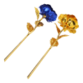 Miniatyrbillede 7 af 8: 2 stk 24K Golden Rose Guldbelægning kunstig rosenblomst med gaveæske til mor kæreste