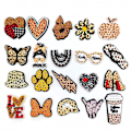 Miniatyrbillede 3 af 5: 20 stk leopardprint sko charms dekorative knapper Spænder Tilbehør til Loafers