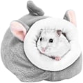 Miniatyrbild 1 av 5: Tecknad djurformad minihamstersäng Varm sovbo för små husdjur - Grå