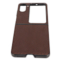 Miniatyrbillede 5 af 8: Carbon Fiber Texture Foldetelefon Beskyttelsesetui Mobiltelefonbeskyttelsescover til Oppo Find N2 Flip Brown