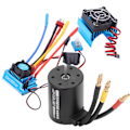 Miniatyrbild 1 av 8: 3650 2300KV Vattentät 4-polig Borstlös Motor 45A ESC Kylsänka Combo Set för 1/10 RC Bil