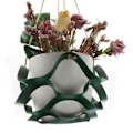Miniatyrbilde 3 av 5: PU Lær Veggmontert Stativ Vase Potte Stativ Plantekurv C