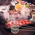 Miniatyrbillede 8 af 8: Fondue Sieve i rustfrit stål Fondue Si med langt håndtag Køkkensi