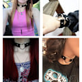 Miniatyrbilde 3 av 5: PU Imitasjon Lær Gotisk Punk Choker Kort Halskjede med Hjerteformet Kobling (Svart)
