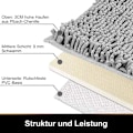 Miniatyrbild 4 av 5: Halkfri Badrumsmatta, Mjuk Chenille Mikrofiber Badrumsmatta, Absorberande Badrumsmatta, Maskintvättbar - 41x61cm, Grå