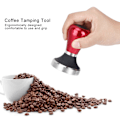 Miniatyrbillede 7 af 8: 58mm Justerbar Højde Rustfrit Stål Kaffe Pulver Tamper med Håndtag til Kaffemaskine Rød