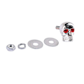 Miniatyrbillede 3 af 4: 4 stk. 3D Skelet Motorcykel Nummerplade Skruefastgørere