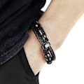 Miniatyrbillede 3 af 5: Mænds Læderarmbånd med Rustfrit Stål Spænde
