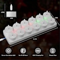 Miniatyrbilde 5 av 5: Oppladbare flammeløse telys 12 stk Batteri Telys Lys Hvite