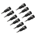 Miniatyrbilde 5 av 8: 10 stk J.40003 2 mm Banana Jack Panel Socket Extended Post Plug Adapter for elektronisk instrument Svart