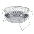 Miniatyrbillede 6 af 8: Rustfrit stål Mini BBQ Grill Foldbar Bærbar Rund Grill Komfur til Udendørs Camping Patio