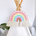 Miniatyrbild 4 av 5: Regnbåge Tapestry, Färgglad Handvävd Väggbonad, Regnbåge Macrame Väggbonad
