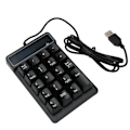 Miniatyrbilde 5 av 8: Kablet nummertastatur Svart USB-tilkobling 19 U-formede taster Plug and Play Kompakt numerisk tastatur for bærbar PC Desktop