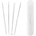 Miniatyrbild 1 av 5: d'outils de nettoyage de points noirs, 4 pices professionnelles en acier inoxydable, extracteur de brlures et comdons, pour le soin du visage avec tui