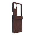 Miniatyrbillede 4 af 8: Telefontaske til OPPO Find N2 Flip Carbon Fiber Texture Fold Mobiltelefon Plastbeskyttelsesetui Brun