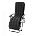 Miniatyrbilde 1 av 2: Lenestol Lounger Putepute Erstatning, 155cm Bomulls Setepute Svart