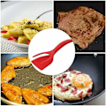 Miniatyrbild 4 av 5: Stekspade för stekta ägg, multifunktionell, 2 i 1, non-stick, bakningstång för köksredskap, kökstillbehör (Röd) 2 st