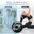 Miniatyrbild 3 av 5: Väckarklocka för sovrum, digitala väckarklockradioapparater med Bluetooth-högtalare, dubbla alarm, LED-ljus, 12/24h USB-laddningsportklocka för djupsömn-