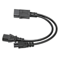 Miniatyrbild 1 av 6: Splitter Power IEC 320 C14 Hane till C13 och C5 Hona Splitteradapterkabel 10A 250V