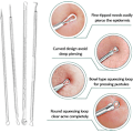 Miniatyrbild 3 av 5: d'outils de nettoyage de points noirs, 4 pices professionnelles en acier inoxydable, extracteur de brlures et comdons, pour le soin du visage avec tui