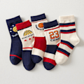 Miniatyrbild 8 av 8: 5 par pojkar basketstrumpor barn sport stil basketbrev lös mjuk andningsbar alla match mid calf strumpor M 3-5 år gammal