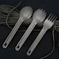Miniatyrbillede 3 af 5: Titanium Bestik Udendørs Camping Bærbart Picnic Titanium Ske Kogegrej Titanium Legering Gaffel Ultralet Rent Titanium Spork3