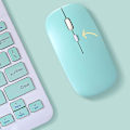 Miniatyrbild 2 av 5: Bluebose Laddningsbar Trådlös Bluetooth-Mus - 3-Hastighets DPI-Justering, Tyst Klick - Kompatibel med Alla Bärbara Datorer (Cyan)