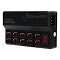 Miniatyrbild 2 av 8: USB Smart Laddare 10-Portar 12A Snabbladdningsstation Power Hub Strip Plug Dock Block 100-240VEU Plug