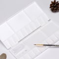 Miniatyrbillede 4 af 5: Fold ud paletten hvid reversibel plast aflang akvarel paletten til maler studerende