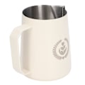 Miniatyrbilde 5 av 8: Melkeskummer i rustfritt stål, melkeskummerkanne, blandebeger, kanne for kaffedrikker, 450 ml, hvit