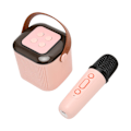 Miniatyrbillede 5 af 8: Karaoke-maskine Stereo RGB-lys Bærbar Bluetooth-højttaler med 1 mikrofon til hjemmefest Pink