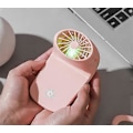Pikkukuva 2 / 5: Vaaleanpunainen minituuletin puhelinpidikkeellä, USB ladattava pöytätuuletin, pieni kannettava tuuletin 3-nopeuksisella säädöllä, monivärisellä LED-valolla