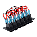 Miniatyrbilde 8 av 8: 6-veis vippebryterpanel LED-bakgrunnsbelyst på/av-bryter vanntett kretsbeskyttelse for bil RV buss marinebåt ATV UTV rød