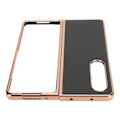Miniatyrbild 8 av 8: Phone case Cover för Samsung Galaxy Z Fold 4 Nano-plätering Äkta läder Repsäkert Svart