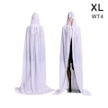 Miniatyrbilde 1 av 4: Middelaldersk Vampyr Fløyel Hetted Kappe Halloween Kostyme XL Hvit