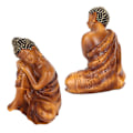 Miniatyrbillede 8 af 8: Buddha-statue Held og lykke Rigdom Fredelige Vibes Zen Meditation Buddha-figurer Buddha-indretning til kontorgang BS110F 10x7,3x6,8cm