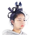 Miniatyrbilde 3 av 8: Bryllup Kvinner Nett Mesh Brud Slør Hatter Brud Fascinator Hodeplagg Hår Tilbehør(Marineblå)
