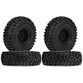 Pikkukuva 8 / 8: 4 kpl 1/10 RC Crawler 1,9 tuuman alumiinivanteet ja 115 mm kumirenkaat D90/F350/SCX10 musta