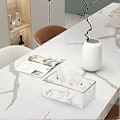 Miniatyrbild 3 av 5: (Grått marmormönster) Rektangulär servettboxhållare i PU-läder, servettdispenser i läder för hemmet, badrummet, vardagsrummet