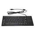 Miniatyrbillede 1 af 8: K 800 tastatur med touchpad kablet ultra tynd mini kompakt touch tastatur med HUB-funktion