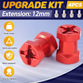Miniatyrbilde 4 av 5: 12mm Hex Hjulnavadapter 17mm Forlengelse Kombinasjonskobling Rød