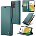 CaseMe Leather Wallet Case Compatible with Samsung Galaxy A33 5G - RFID Blocking, Magnetic Closure, Kickstand, Green Green