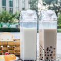 Miniatyrbild 1 av 5: 500ml/1000ml Mjölkkartong Vattenflaska Transparent BPA-fri Plast Bärbar Klar Box För Juice Te Mjölkflaskor 1000ML