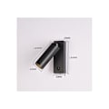 Miniatyrbilde 2 av 5: 3W varmt lys 3000K overflatemontert sengelampe spotlight led fri hull spotlight vegglampe hotell leselys gang bar hjem, svart